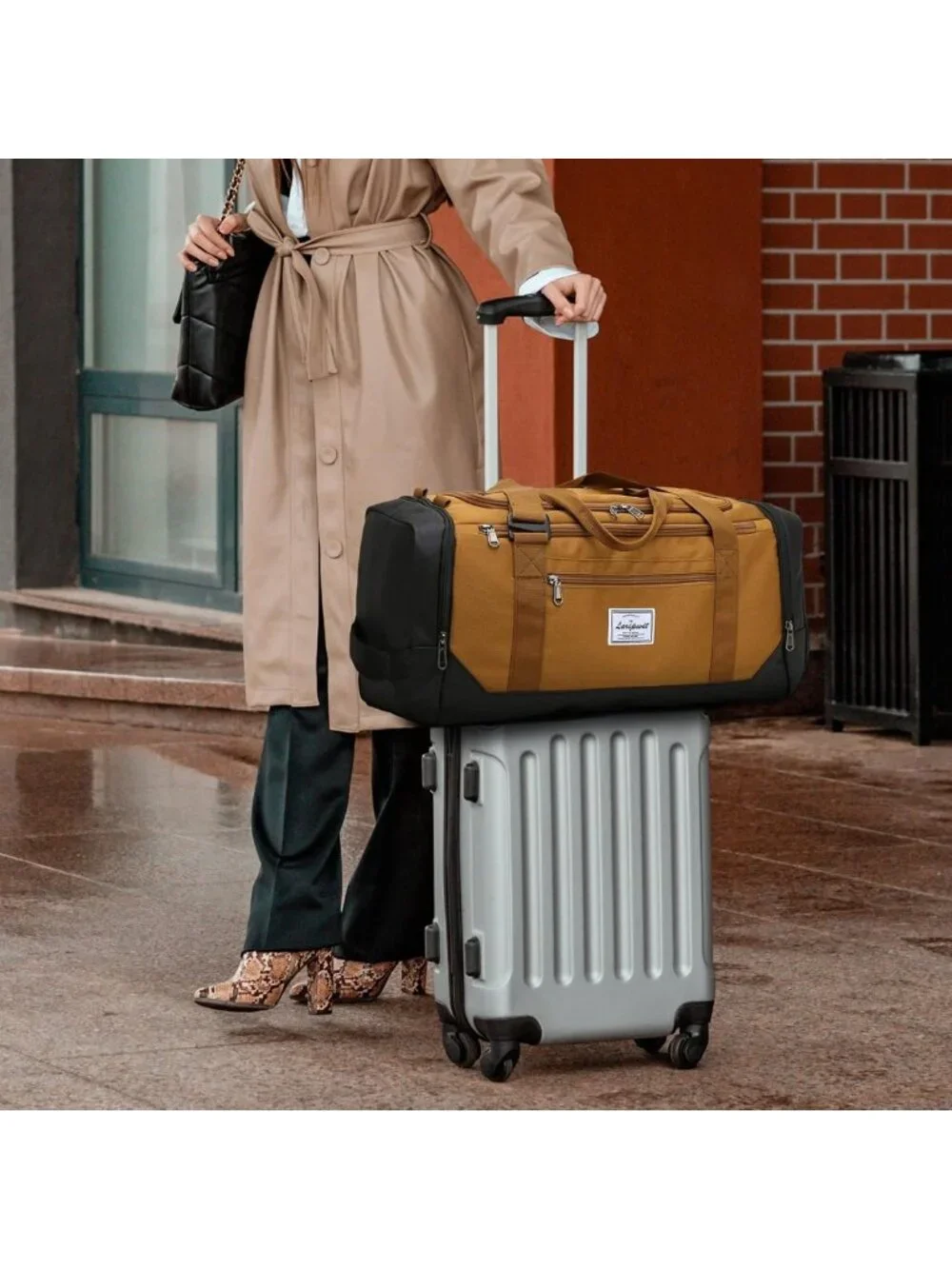 Versatile 40L Travel Duffle Bag with Wet Pocket & Shoe Compartment - Gym